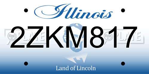 2ZKM817 Illinois License Plate