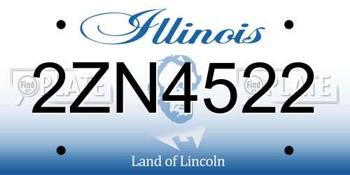 2ZN4522 Illinois License Plate