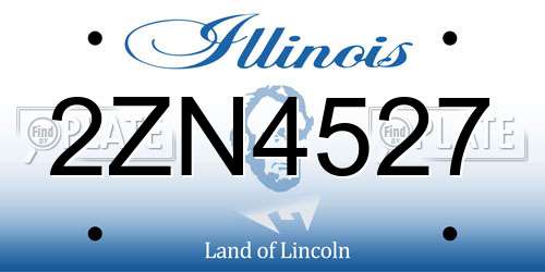 2ZN4527 Illinois License Plate