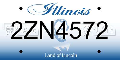 2ZN4572 Illinois License Plate