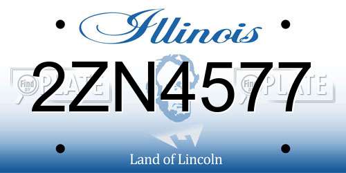 2ZN4577 Illinois License Plate