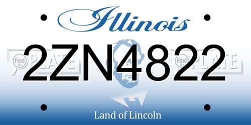 2ZN4822 Illinois License Plate
