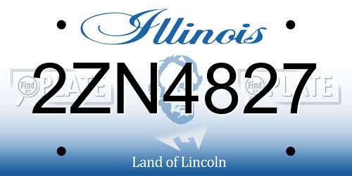 2ZN4827 Illinois License Plate