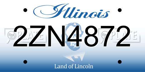 2ZN4872 Illinois License Plate