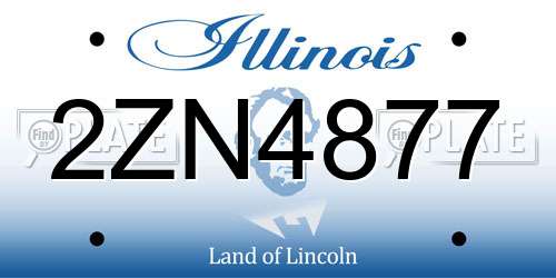 2ZN4877 Illinois License Plate