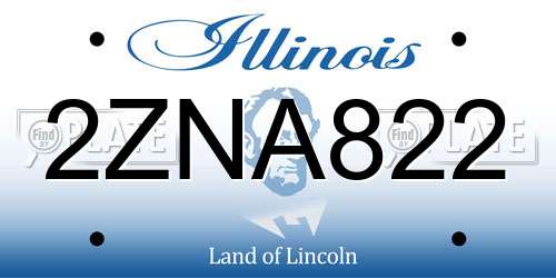 2ZNA822 Illinois License Plate