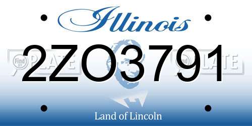 2ZO3791 Illinois License Plate