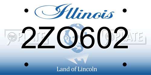 2ZO602 Illinois License Plate