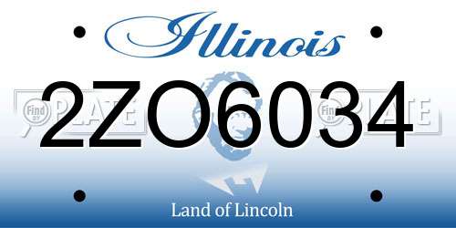 2ZO6034 Illinois License Plate