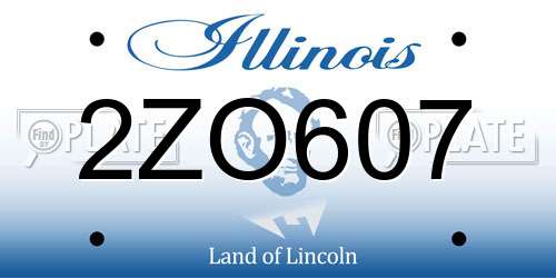 2ZO607 Illinois License Plate