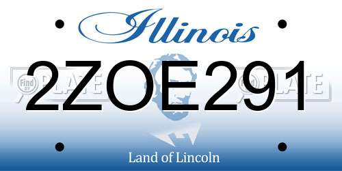 2ZOE291 Illinois License Plate
