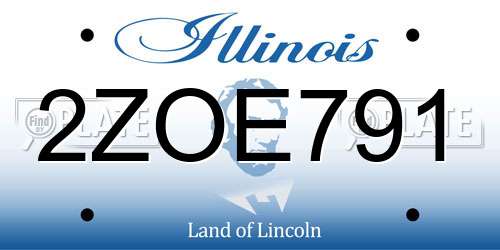 2ZOE791 Illinois License Plate