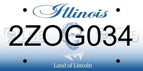 2ZOG034 Illinois License Plate