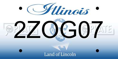 2ZOG07 Illinois License Plate