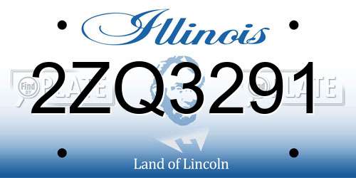 2ZQ3291 Illinois License Plate