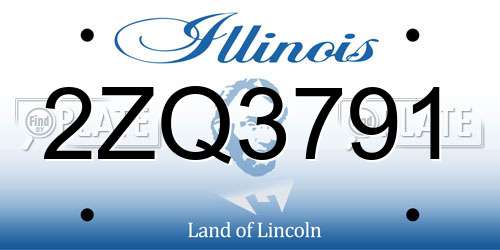 2ZQ3791 Illinois License Plate