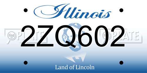 2ZQ602 Illinois License Plate