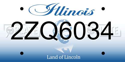 2ZQ6034 Illinois License Plate