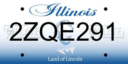 2ZQE291 Illinois License Plate