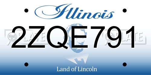 2ZQE791 Illinois License Plate