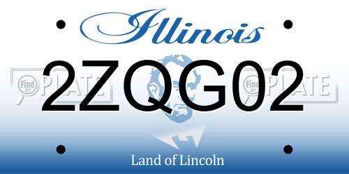 2ZQG02 Illinois License Plate