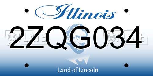 2ZQG034 Illinois License Plate