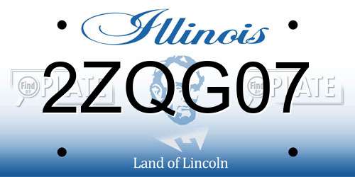 2ZQG07 Illinois License Plate