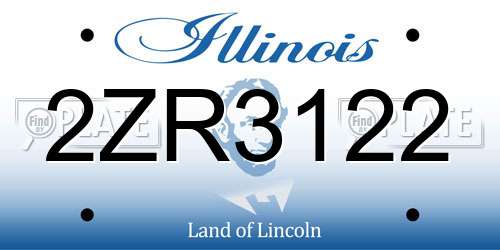 2ZR3122 Illinois License Plate