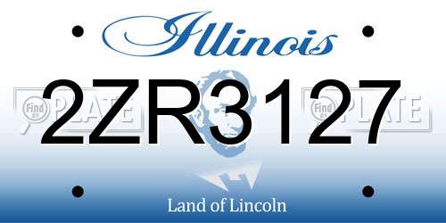 2ZR3127 Illinois License Plate