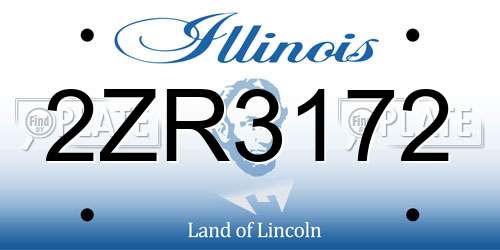 2ZR3172 Illinois License Plate