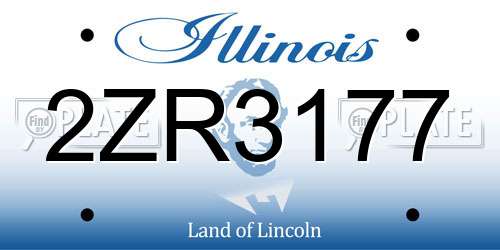 2ZR3177 Illinois License Plate