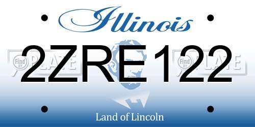 2ZRE122 Illinois License Plate