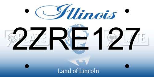 2ZRE127 Illinois License Plate
