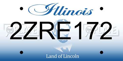 2ZRE172 Illinois License Plate