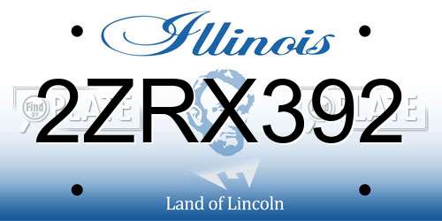 2ZRX392 Illinois License Plate