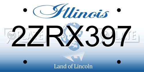 2ZRX397 Illinois License Plate
