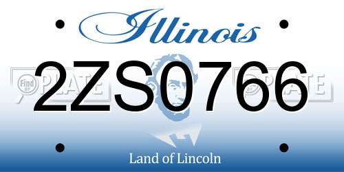 2ZS0766 Illinois License Plate