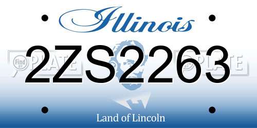 2ZS2263 Illinois License Plate