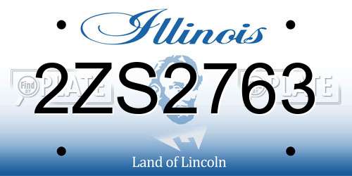 2ZS2763 Illinois License Plate