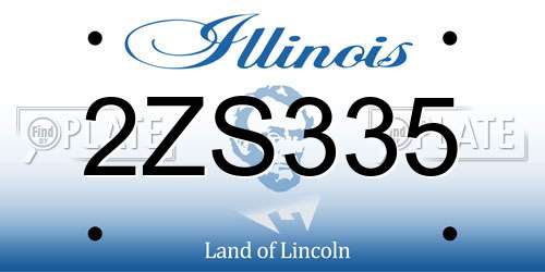2ZS335 Illinois License Plate