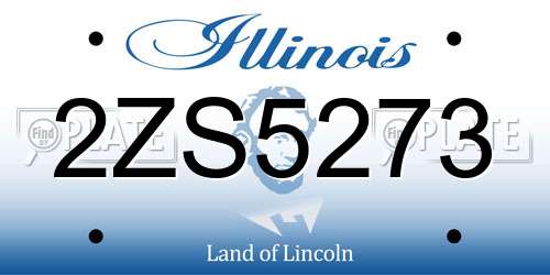 2ZS5273 Illinois License Plate