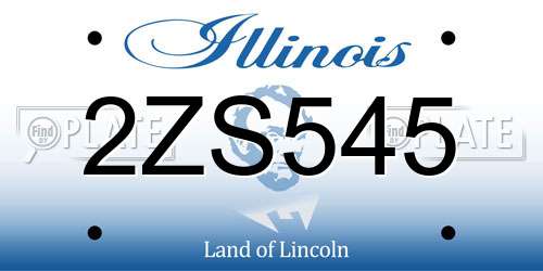 2ZS545 Illinois License Plate