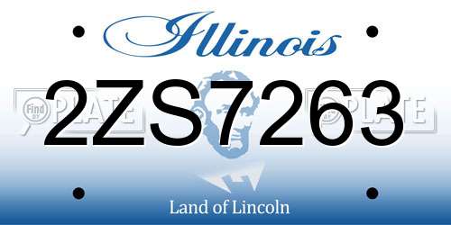 2ZS7263 Illinois License Plate