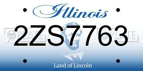 2ZS7763 Illinois License Plate