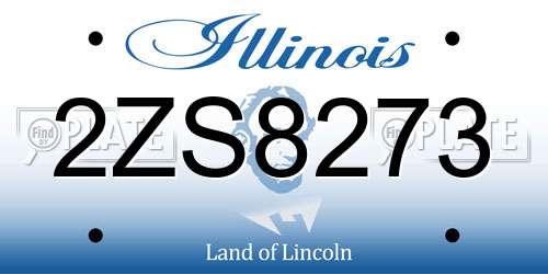 2ZS8273 Illinois License Plate