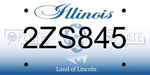 2ZS845 Illinois License Plate