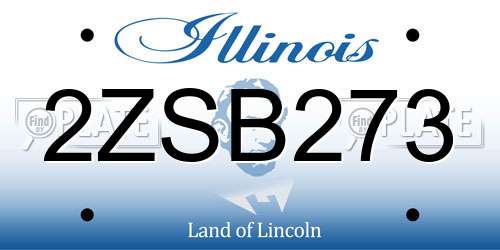 2ZSB273 Illinois License Plate