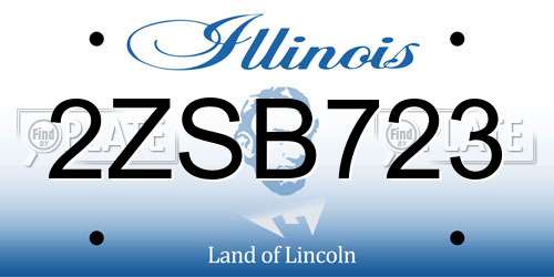 2ZSB723 Illinois License Plate