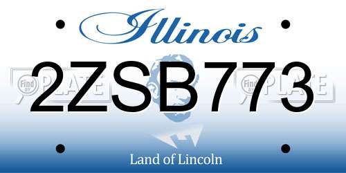 2ZSB773 Illinois License Plate