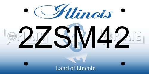 2ZSM42 Illinois License Plate